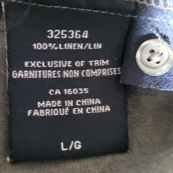 100% Linen Tunic Blouse with Braided Belt – Size L – Olive - Lady Hathaway - Picture 9 of 13